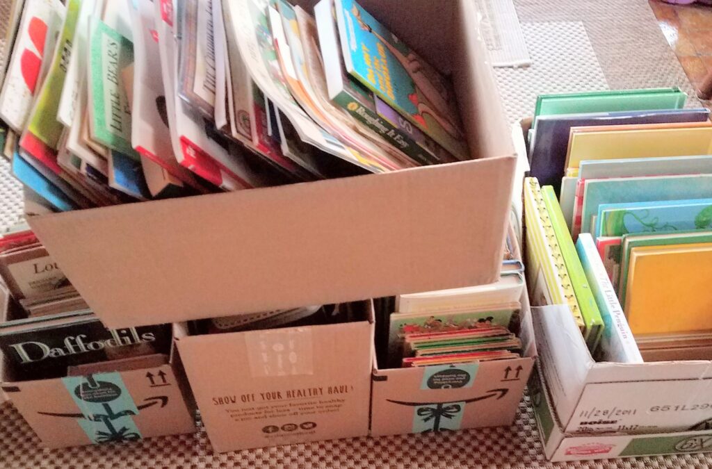 boxes of books/tidybrownwren.com