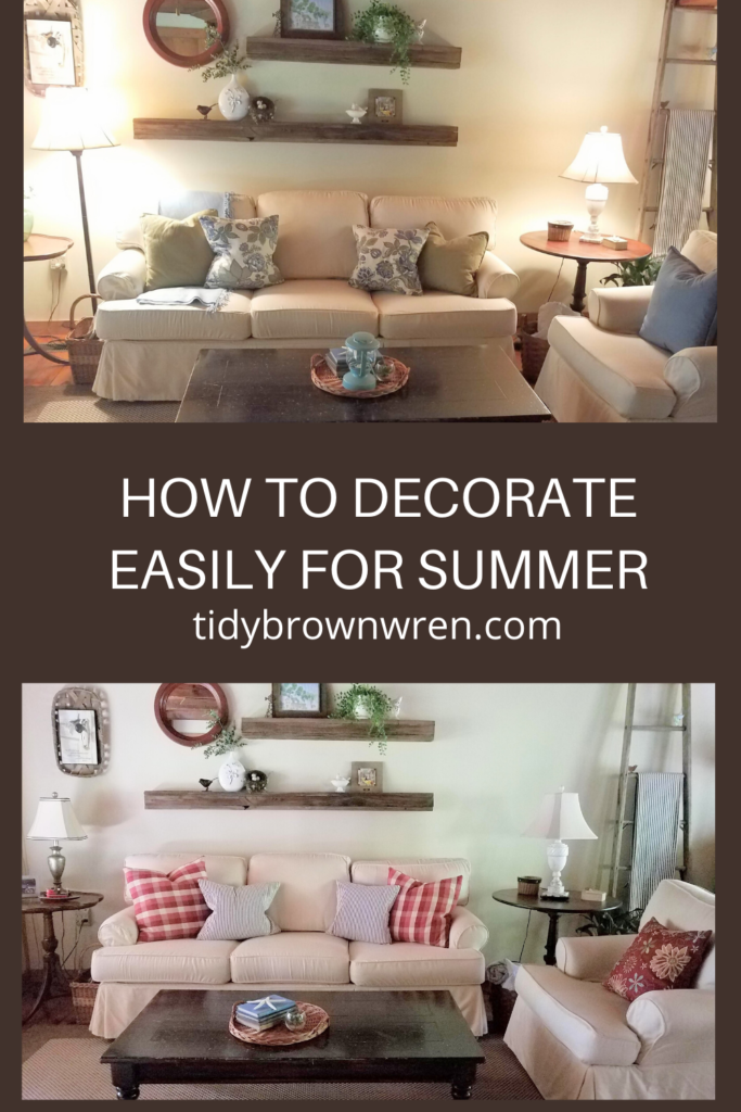 Pinterest: How to redecorate easily for summer/tidybrwonwren.com